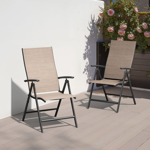 Pellebant Outdoor Folding Dining Chairs Set of 2 with Adjustable Backrest