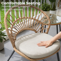 PE Rattan Outdoor Patio Chair Set of 2 with Cushion