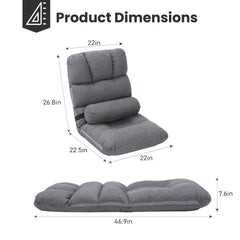 Linen Adjustable Folding Floor Chair