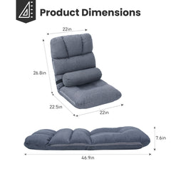 Linen Adjustable Folding Floor Chair