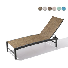 Aluminum/Steel Outdoor Adjustable Chaise Lounge Chair
