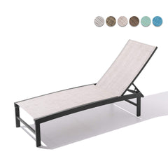 Aluminum/Steel Outdoor Adjustable Chaise Lounge Chair