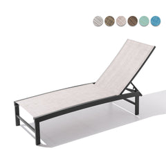 Aluminum/Steel Outdoor Adjustable Chaise Lounge Chair