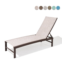 Aluminum/Steel Outdoor Adjustable Chaise Lounge Chair