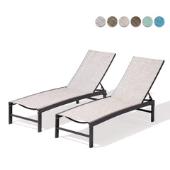 Aluminum/Steel Outdoor Adjustable Chaise Lounge Chair