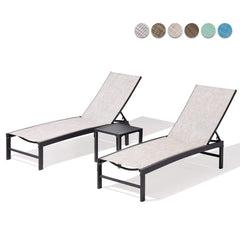 Aluminum/Steel Outdoor Adjustable Chaise Lounge Chair