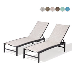 Aluminum/Steel Outdoor Adjustable Chaise Lounge Chair