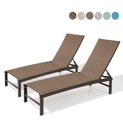Aluminum/Steel Outdoor Adjustable Chaise Lounge Chair