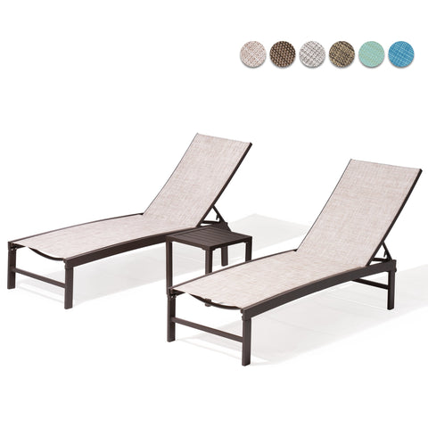 Pellebant Adjustable Aluminum Outdoor Chaise Lounge