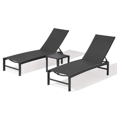 Aluminum/Steel Outdoor Adjustable Chaise Lounge Chair