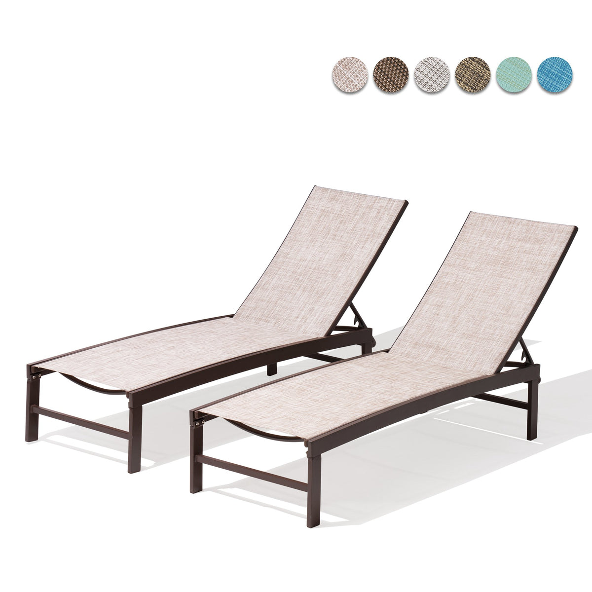 Aluminum Outdoor Adjustable Chaise Lounge Chair