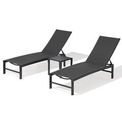 Aluminum/Steel Outdoor Adjustable Chaise Lounge Chair