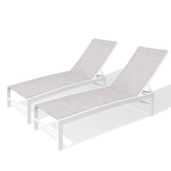 Aluminum/Steel Outdoor Adjustable Chaise Lounge Chair