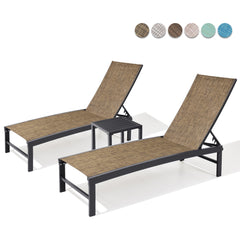 Aluminum/Steel Outdoor Adjustable Chaise Lounge Chair