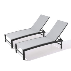 Aluminum/Steel Outdoor Adjustable Chaise Lounge Chair