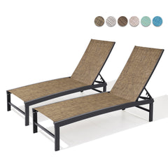 Aluminum/Steel Outdoor Adjustable Chaise Lounge Chair
