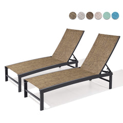 Aluminum/Steel Outdoor Adjustable Chaise Lounge Chair