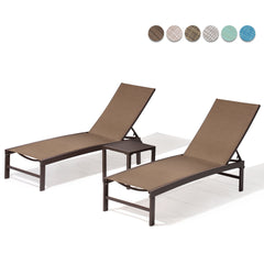 Aluminum/Steel Outdoor Adjustable Chaise Lounge Chair