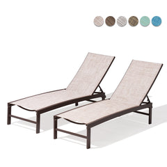 Aluminum/Steel Outdoor Adjustable Chaise Lounge Chair