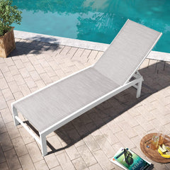 Aluminum/Steel Outdoor Adjustable Chaise Lounge Chair
