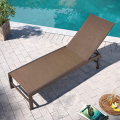 Aluminum/Steel Outdoor Adjustable Chaise Lounge Chair