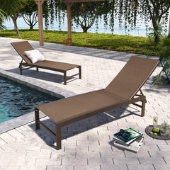 Aluminum/Steel Outdoor Adjustable Chaise Lounge Chair