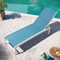 Aluminum/Steel Outdoor Adjustable Chaise Lounge Chair