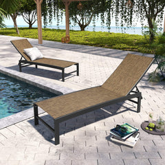 Aluminum/Steel Outdoor Adjustable Chaise Lounge Chair