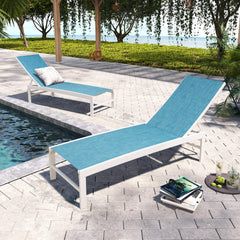 Aluminum/Steel Outdoor Adjustable Chaise Lounge Chair