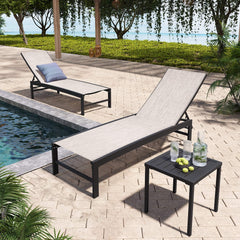 Aluminum/Steel Outdoor Adjustable Chaise Lounge Chair