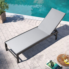 Aluminum/Steel Outdoor Adjustable Chaise Lounge Chair