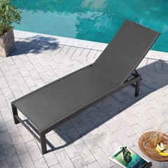 Aluminum/Steel Outdoor Adjustable Chaise Lounge Chair
