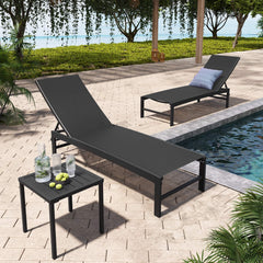 Aluminum/Steel Outdoor Adjustable Chaise Lounge Chair