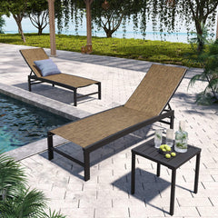 Aluminum/Steel Outdoor Adjustable Chaise Lounge Chair