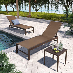 Aluminum/Steel Outdoor Adjustable Chaise Lounge Chair