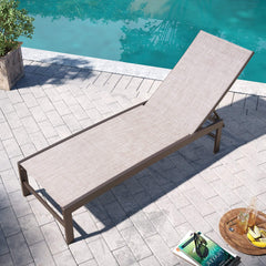 Aluminum/Steel Outdoor Adjustable Chaise Lounge Chair