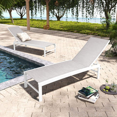 Aluminum/Steel Outdoor Adjustable Chaise Lounge Chair