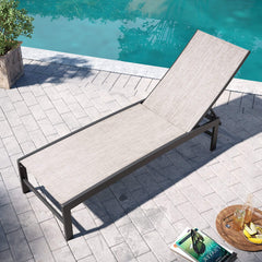 Aluminum/Steel Outdoor Adjustable Chaise Lounge Chair