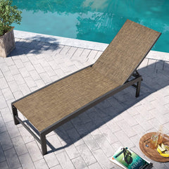 Aluminum/Steel Outdoor Adjustable Chaise Lounge Chair