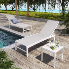 Aluminum/Steel Outdoor Adjustable Chaise Lounge Chair