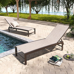 Aluminum/Steel Outdoor Adjustable Chaise Lounge Chair