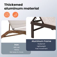 Aluminum/Steel Outdoor Adjustable Chaise Lounge Chair