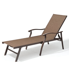Aluminum Outdoor Adjustable Chaise Lounge Chair with Armrests