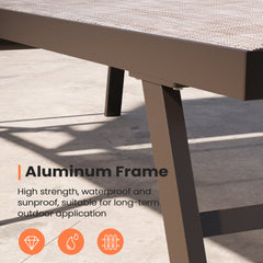 Aluminum Outdoor Adjustable Chaise Lounge Chair with Armrests