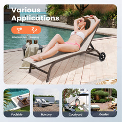 Pellebant Outdoor Chaise Lounge Chairs with Wheels