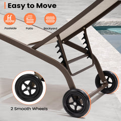Pellebant Outdoor Chaise Lounge Chairs with Wheels