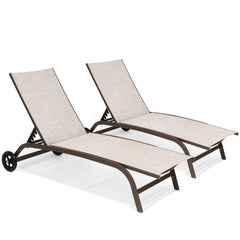 Pellebant Outdoor Chaise Lounge Chairs with Wheels
