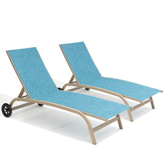 Pellebant Outdoor Chaise Lounge Chairs with Wheels