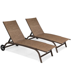 Pellebant Outdoor Chaise Lounge Chairs with Wheels