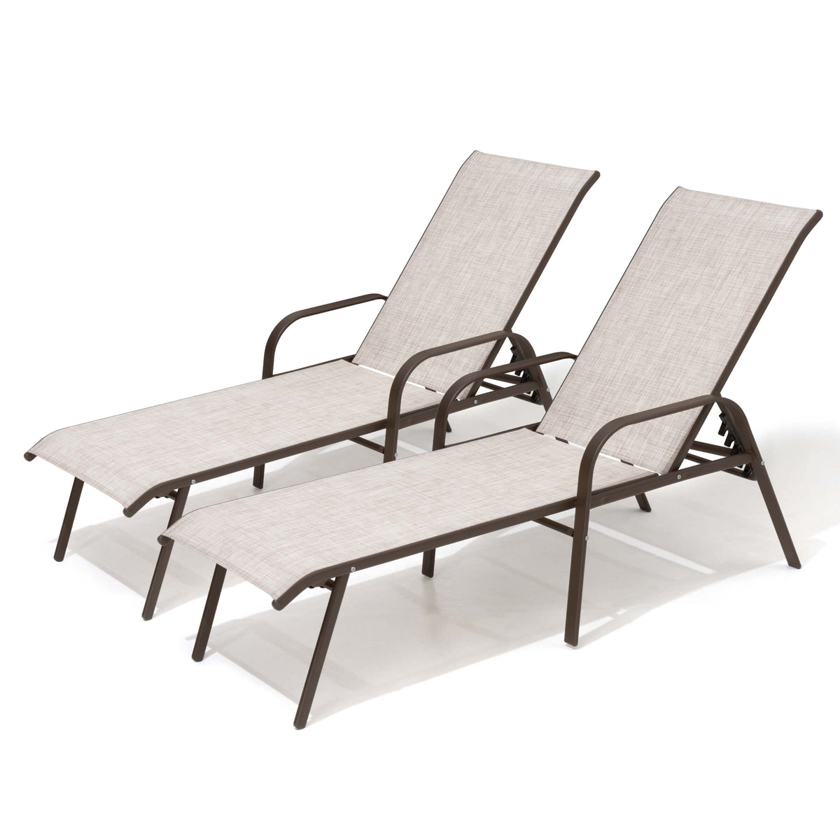 Textilene Adjustable Outdoor Chaise Lounge Chair